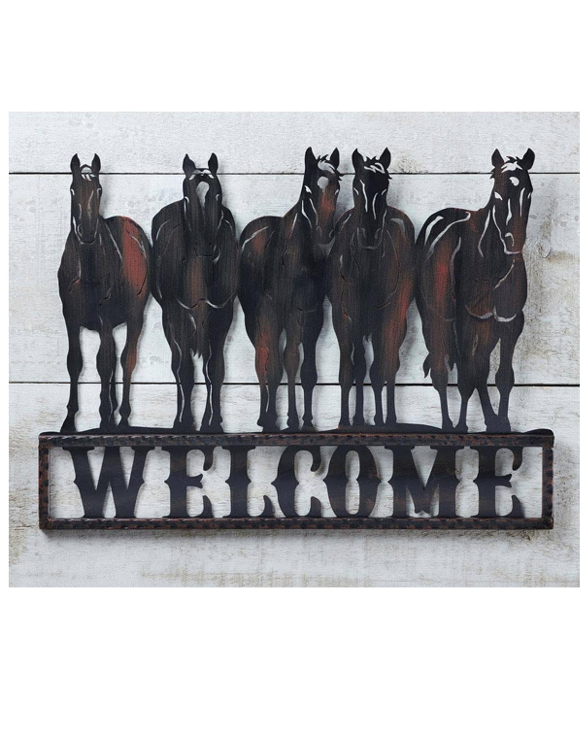 Giftcraft Rustic Metal Horse Welcome Wall Sign