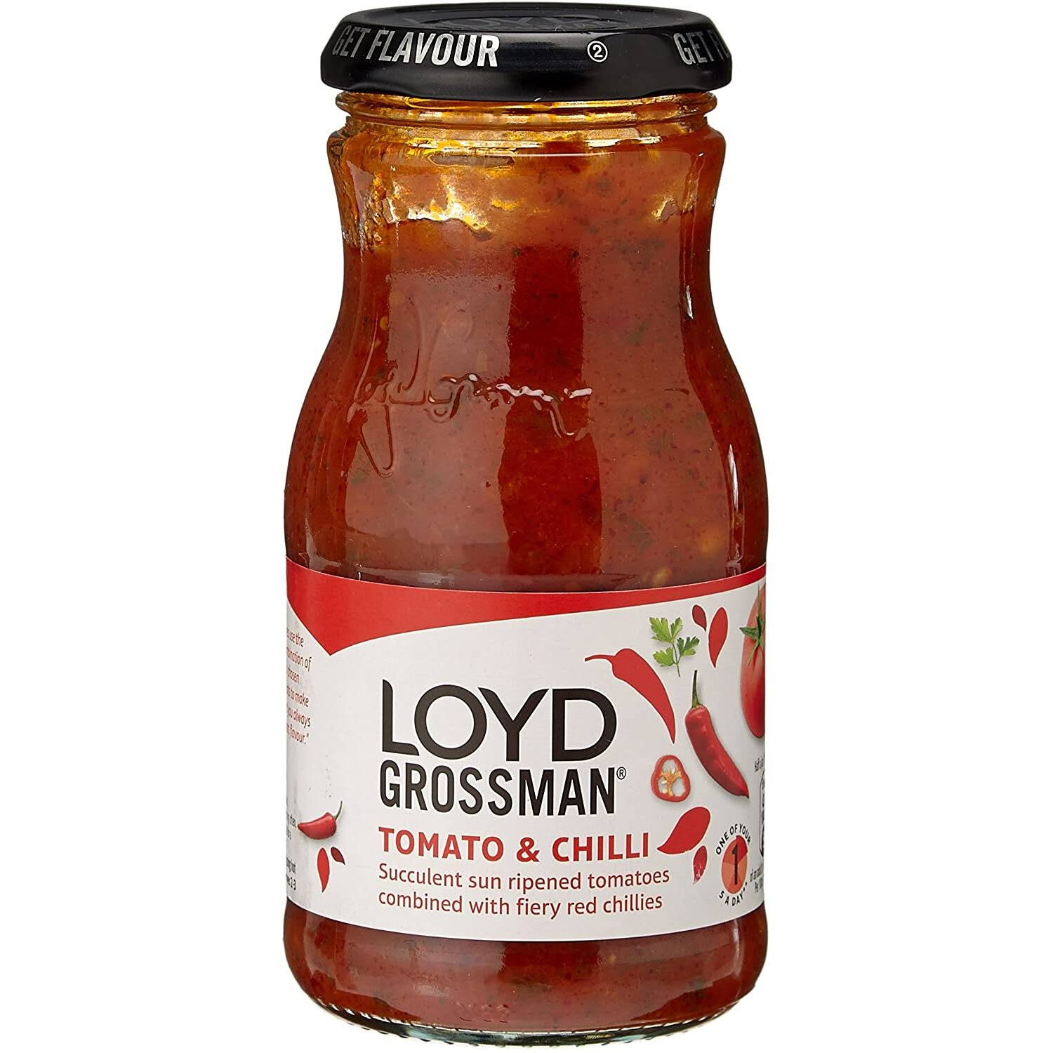 Loyd Grossman Tomato & Chilli Sauce 350g, Tasty Pasta Sauce