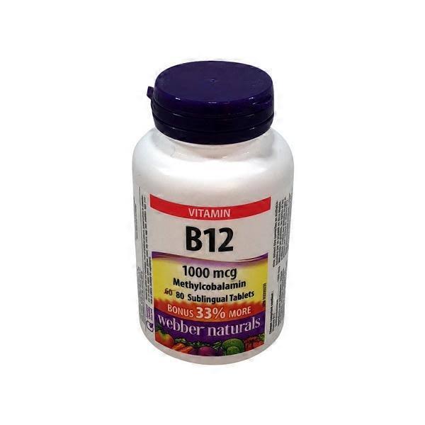 Webber Naturals Triple Strength Vitamin Supplement - 1000mcg, 80 Tablets