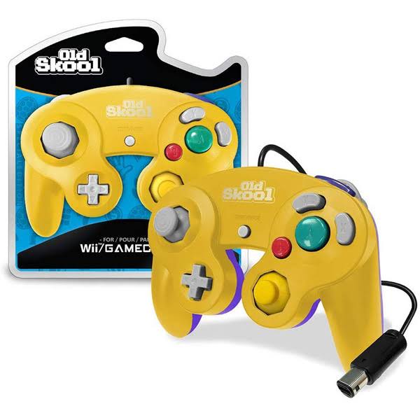 Yellow & Purple Wired GameCube Controller [Old Skool]