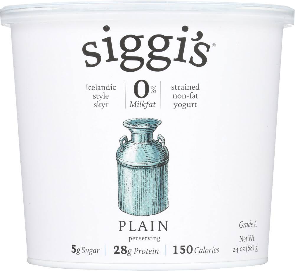 Siggis Skyr Icelandic Non Fat Yogurt - Plain, 24oz