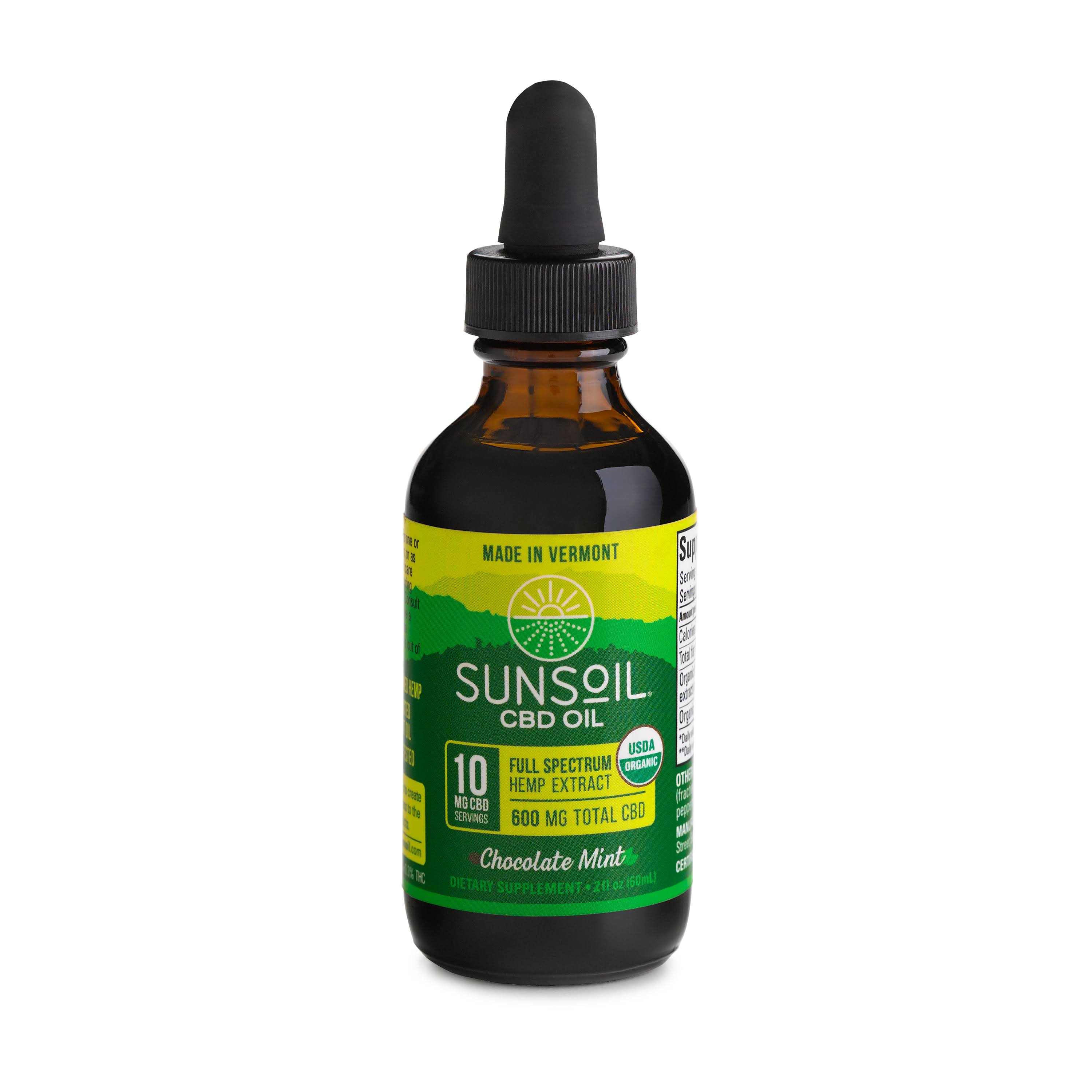 Sunsoil CBD Oil, 600 mg, Chocolate Mint - 2 fl oz