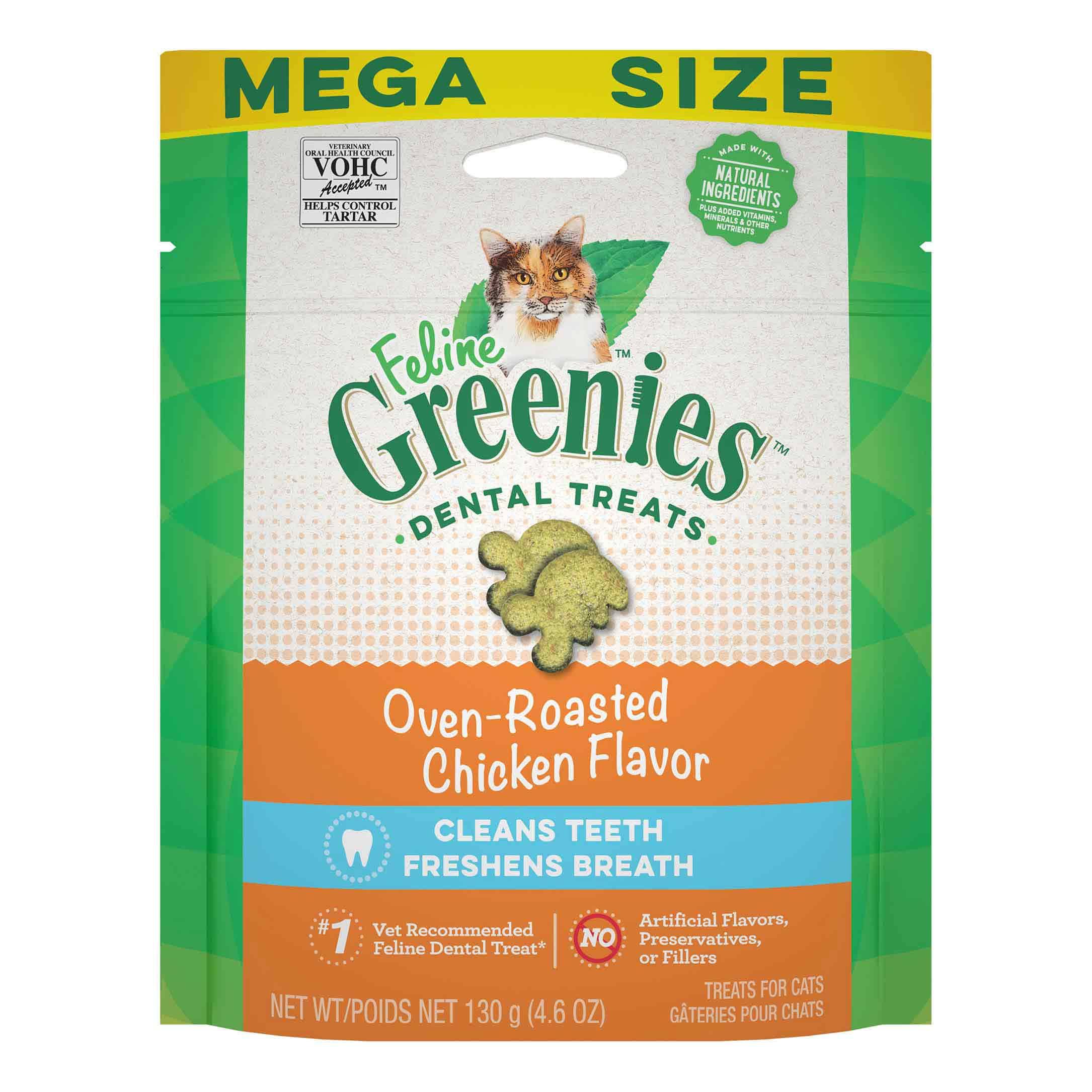 Feline Greenies Cat Dental Treats Oven Roasted Chicken Flavor, 4.6-oz