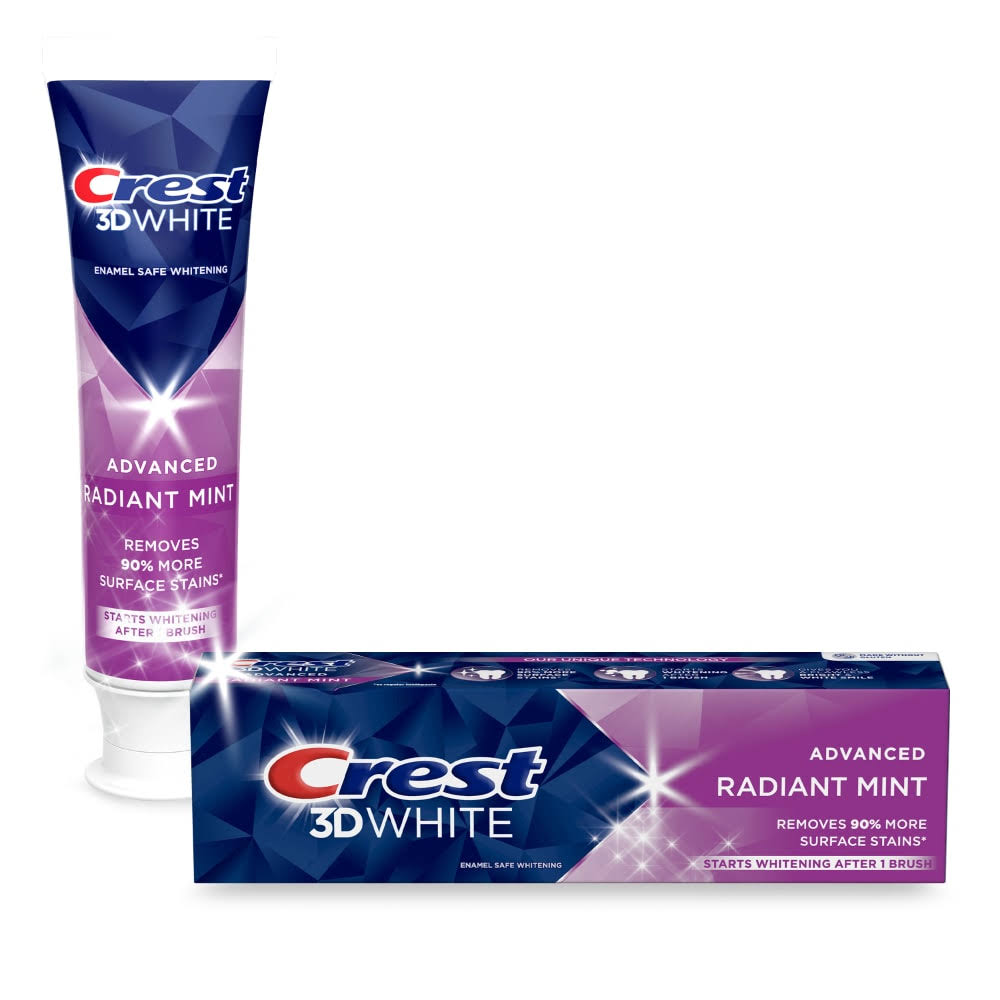 Crest 3d White whitening toothpaste, radiant mint, 3.8 oz
