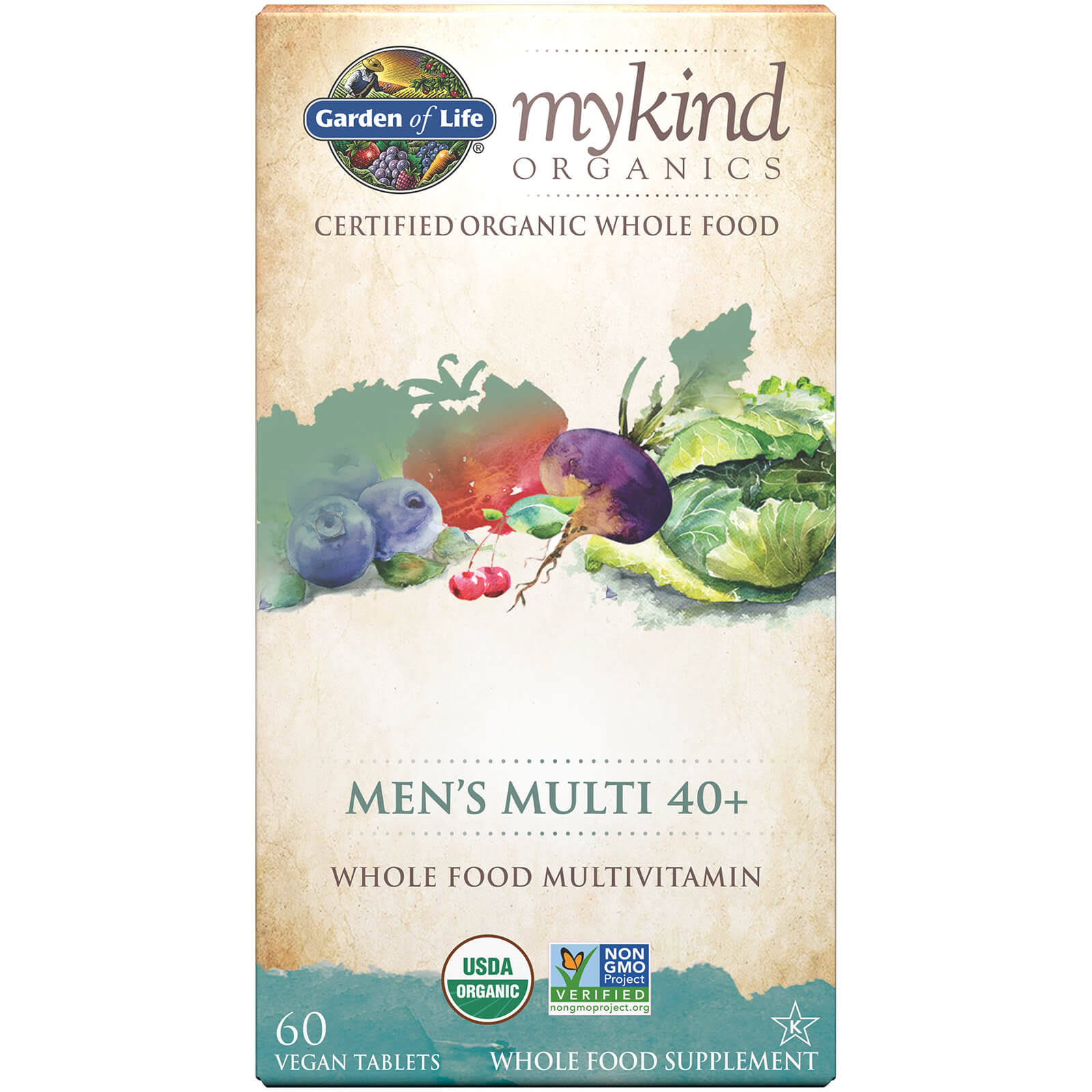 Garden of Life My Kind Organics Men's Multi 40+ Multivitamin - 60 Tablets
