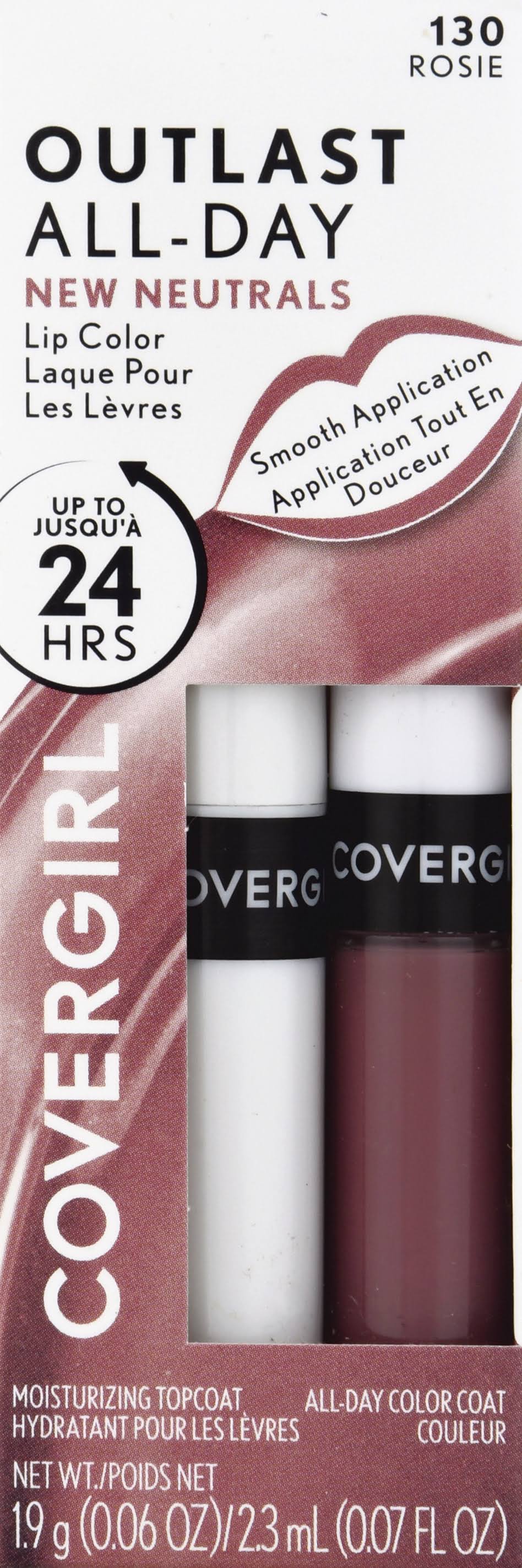 CoverGirl Outlast All Day Lip Color with Top Coat, Rosie
