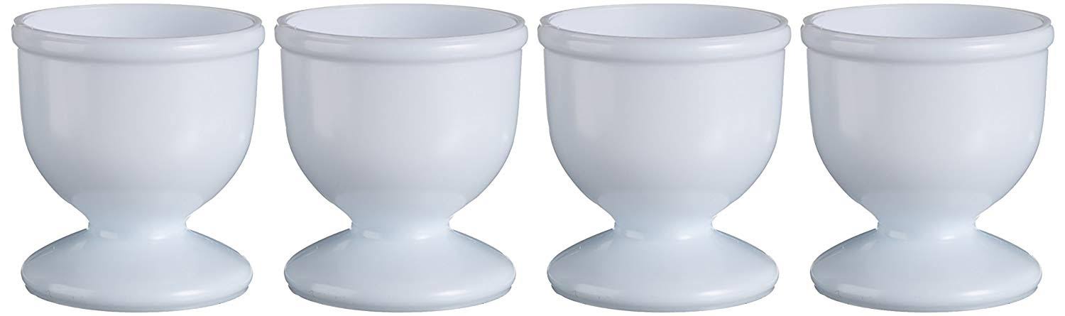 Chef Aid Plastic Egg Cup Set - White, 4 Piece