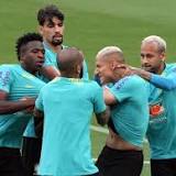 Brazil stars Richarlison and Vinicius Jr fight in training and are pulled apart by team-mates ahead of friendly in Japan