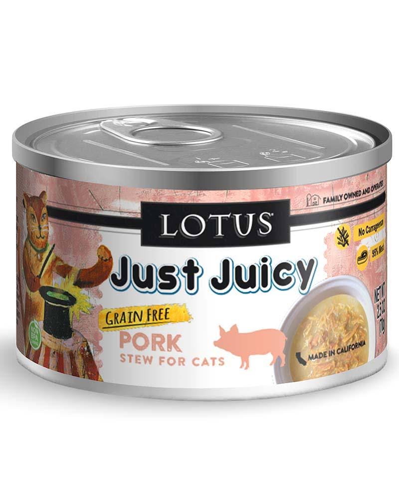 Lotus Just Juicy Pork Stew Canned Cat Food, 2.5 oz / 2.5 oz