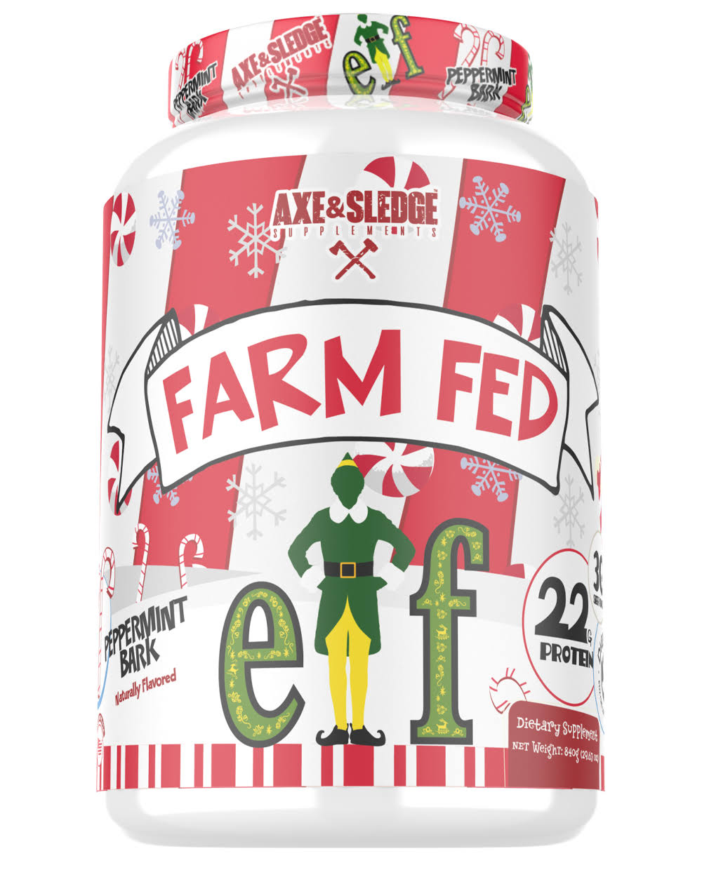 Axe & Sledge Farm Fed Protein | 840g | Elf Peppermint Bark | Whey Protein