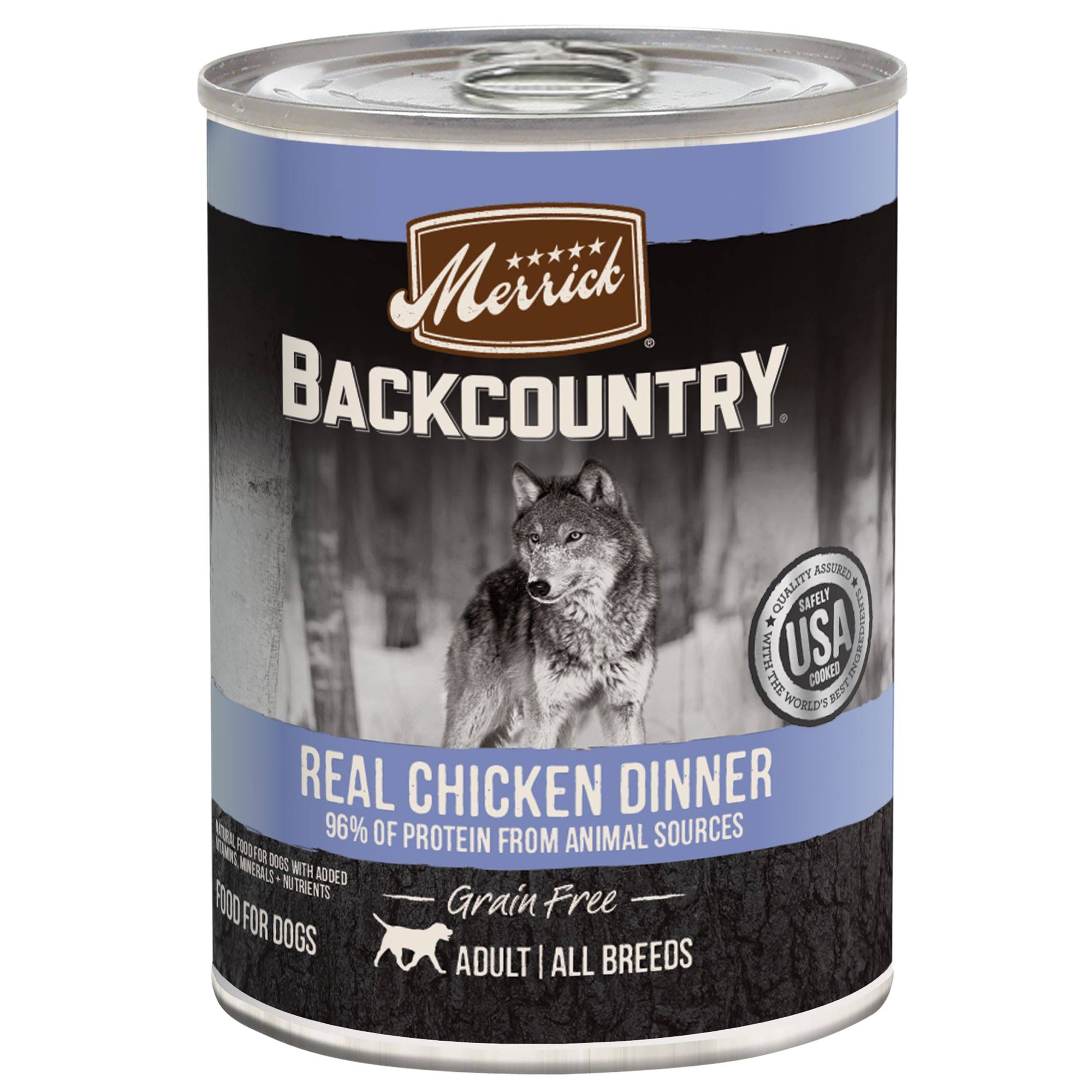 Merrick Backcountry Grain Free 96% Real Chicken Canned Dog Food - 12.7 Oz