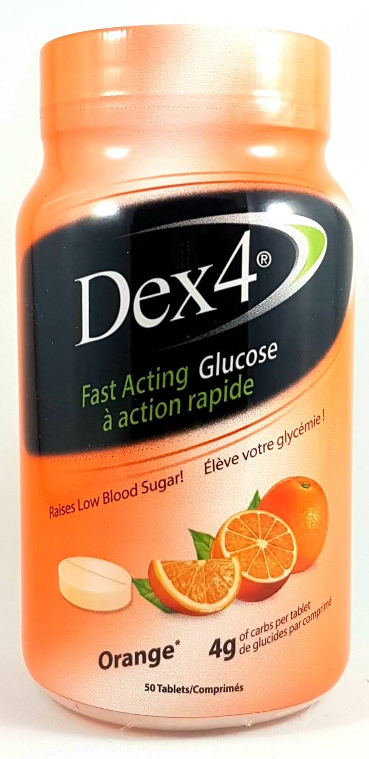Dex4 Fast Acting Orange Glucose Tablets 50 Tabs