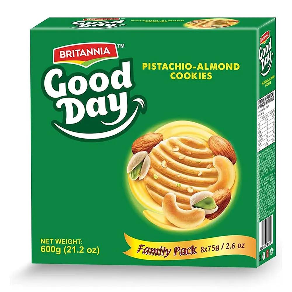 Britannia Gooday Pista almond Cookies Family Pack 600 G