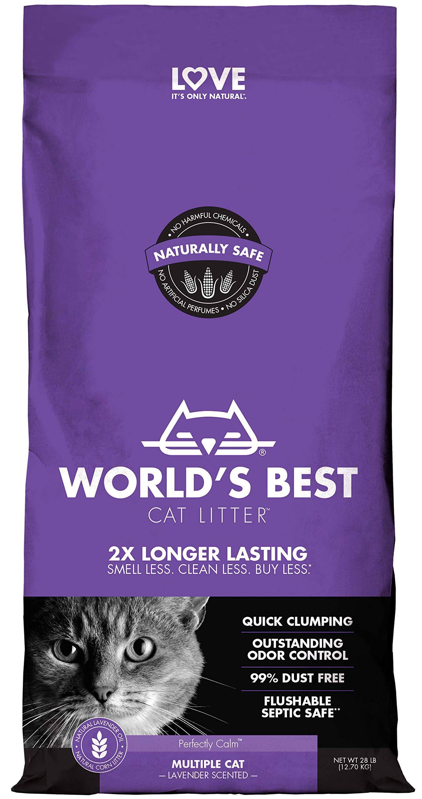 World's Best Cat Litter Quick Cat Clumping Formula - Lavender Scented, 28lb
