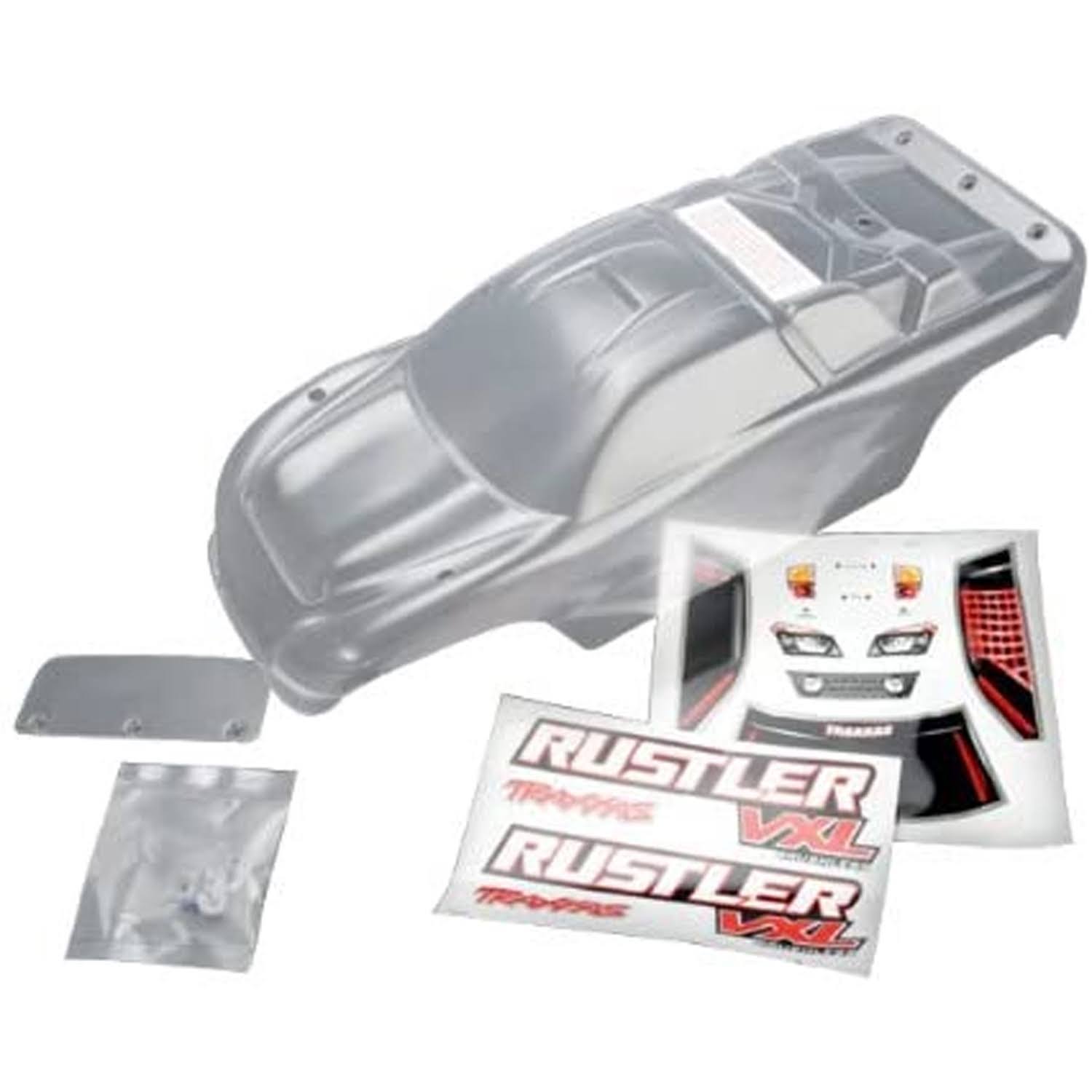 Traxxas Rustler Clear Body with Decals Wing and Hardware