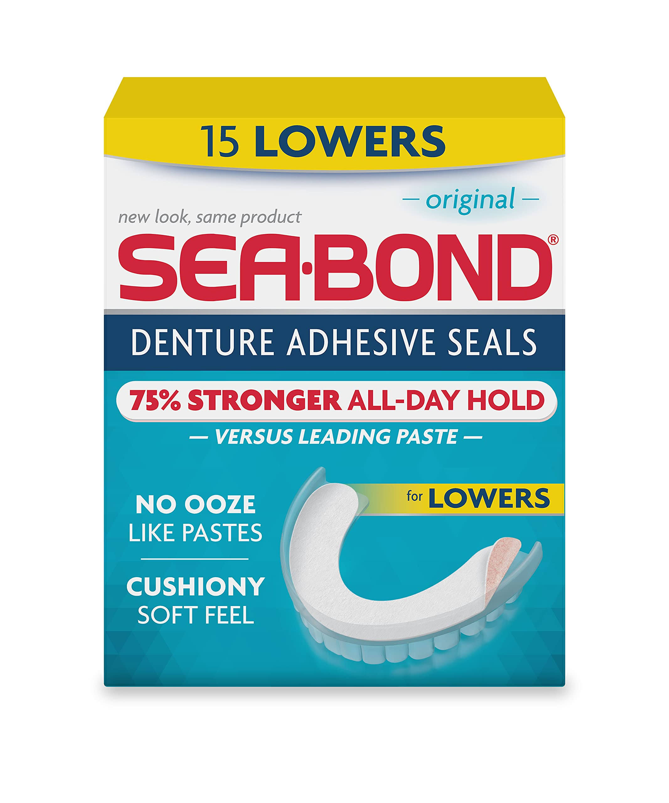 Sea-Bond Denture Adhesive Wafers - 15 Count, Lower