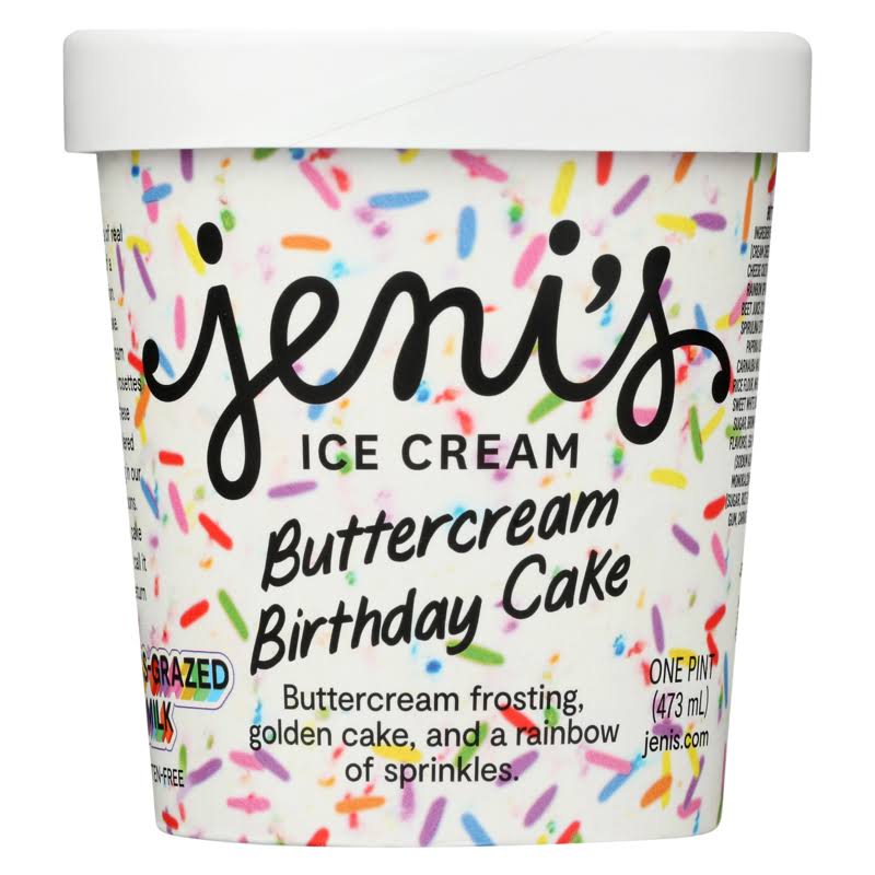 Jeni's Ice Cream, Buttercream Birthday Cake - one pint (473 ml)