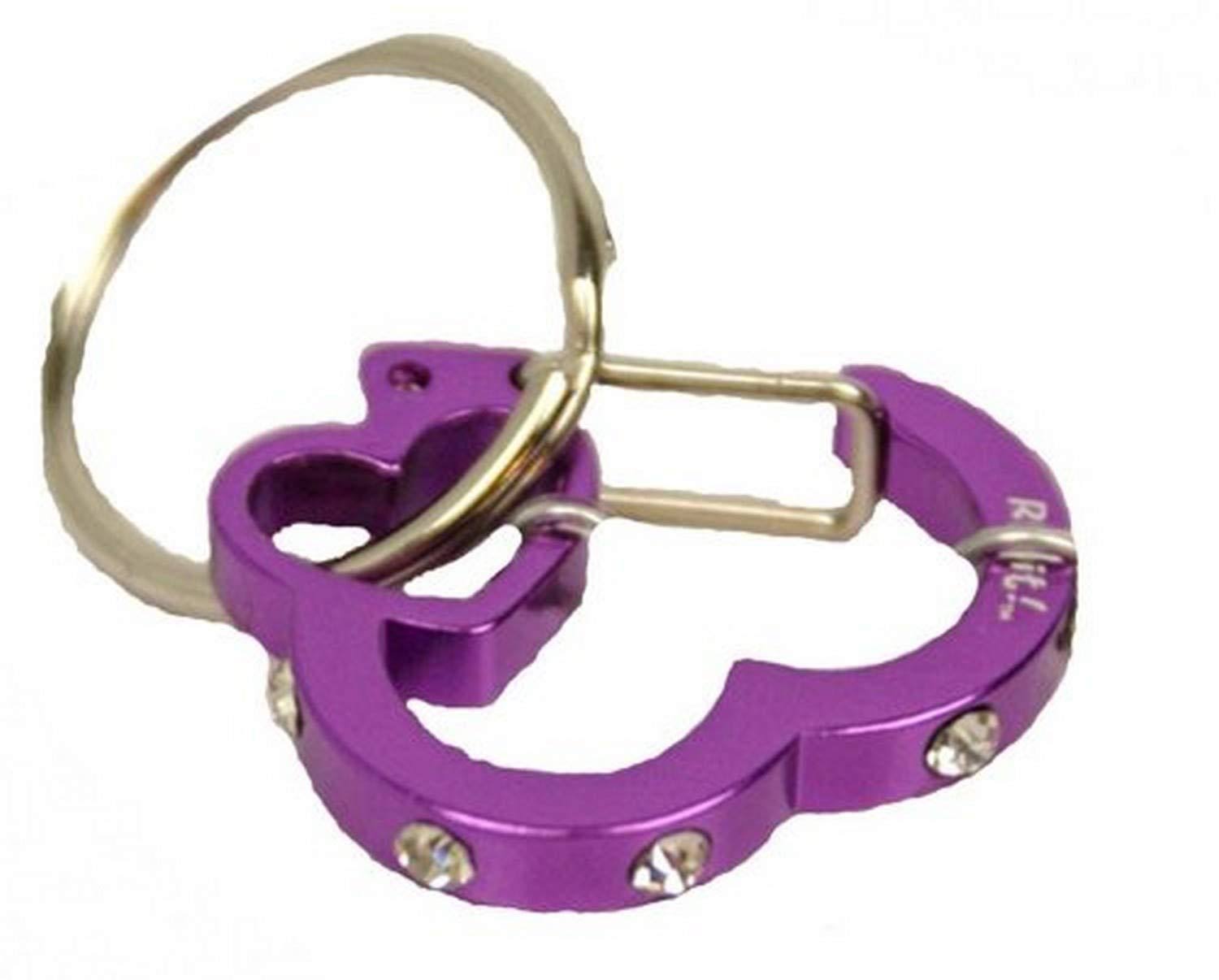 The Easy Dog Tag Rhinestone Heart Switch Clip - Medium, 1.07"Dia, Purple