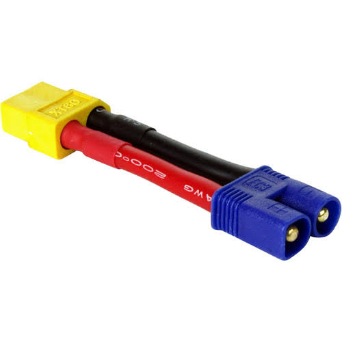 Common Sense RC XT60 Female to EC3 Male ESC/Battery Adapter Cable Charger Cables XT60F2EC3M