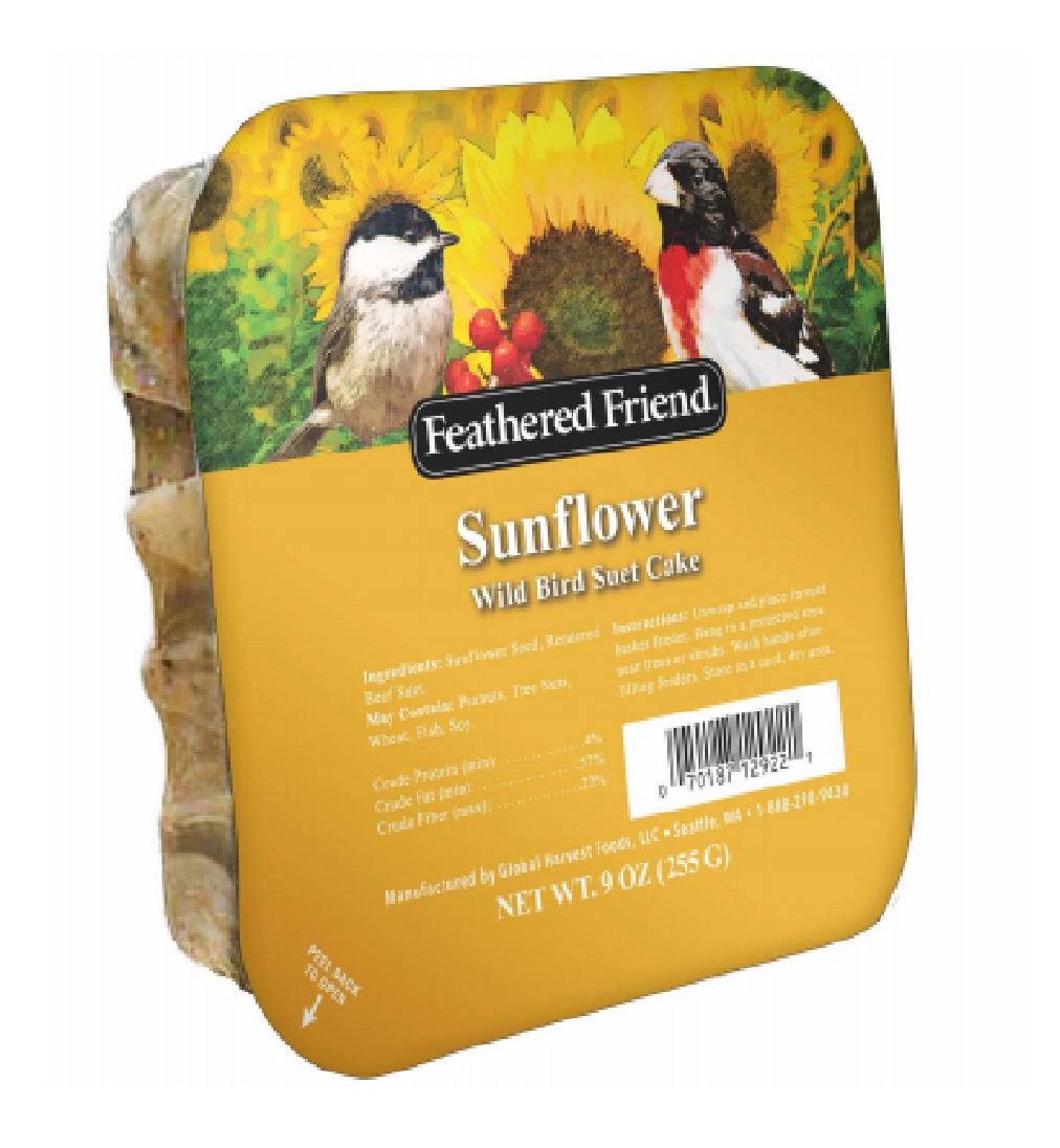 Global Harvest Foods 109806 Sunflower Wild Birds Suet Cake