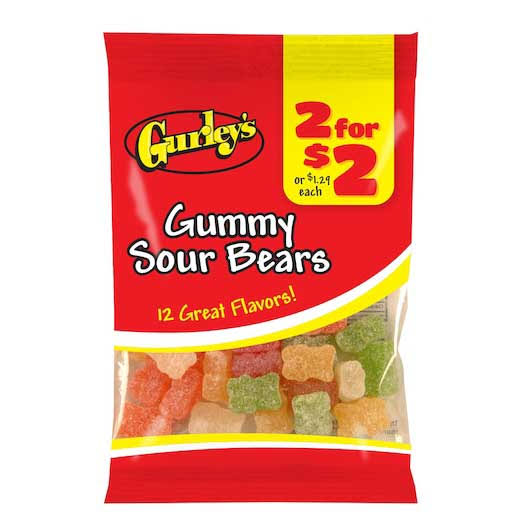 2 for Gummy Sour Bears, 3 Ounce -- 12 per Case