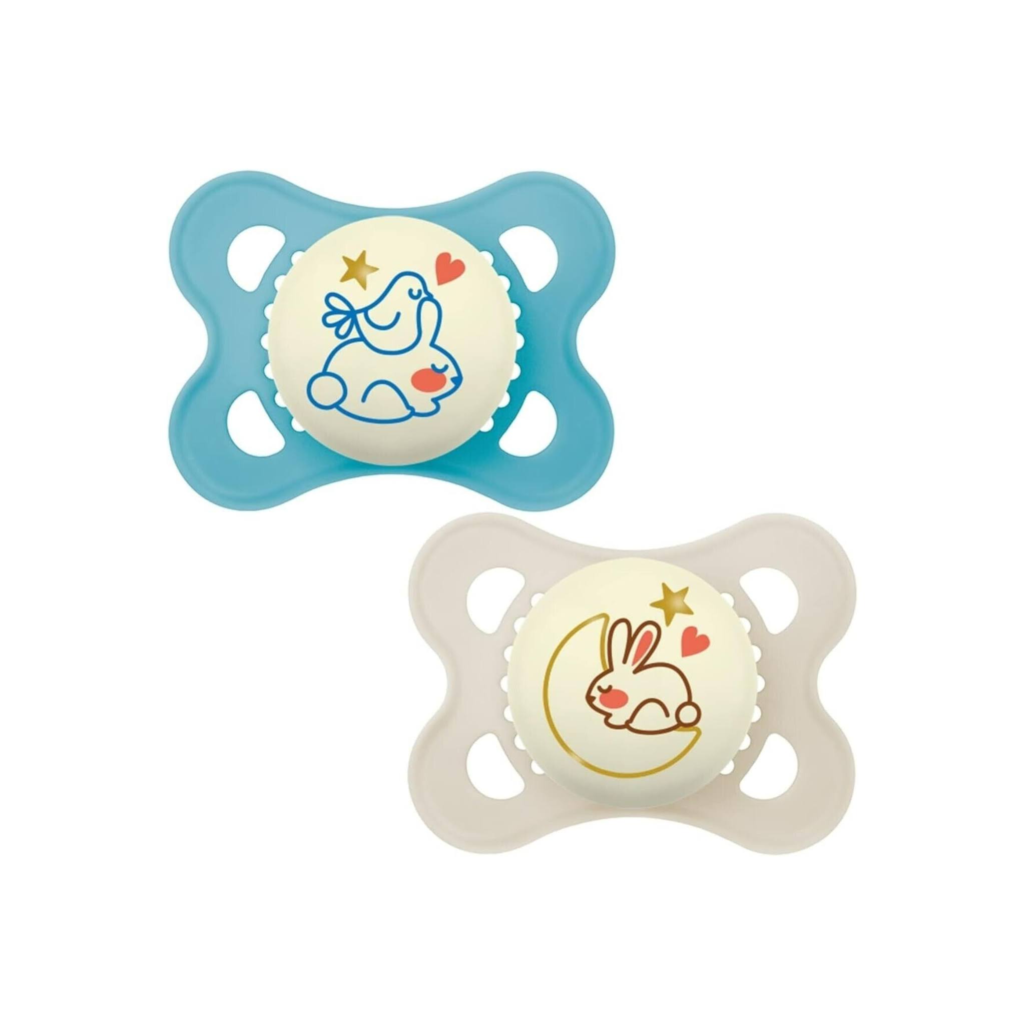 Mam Pure Night 2-6M Soother 2 Pack - Boy