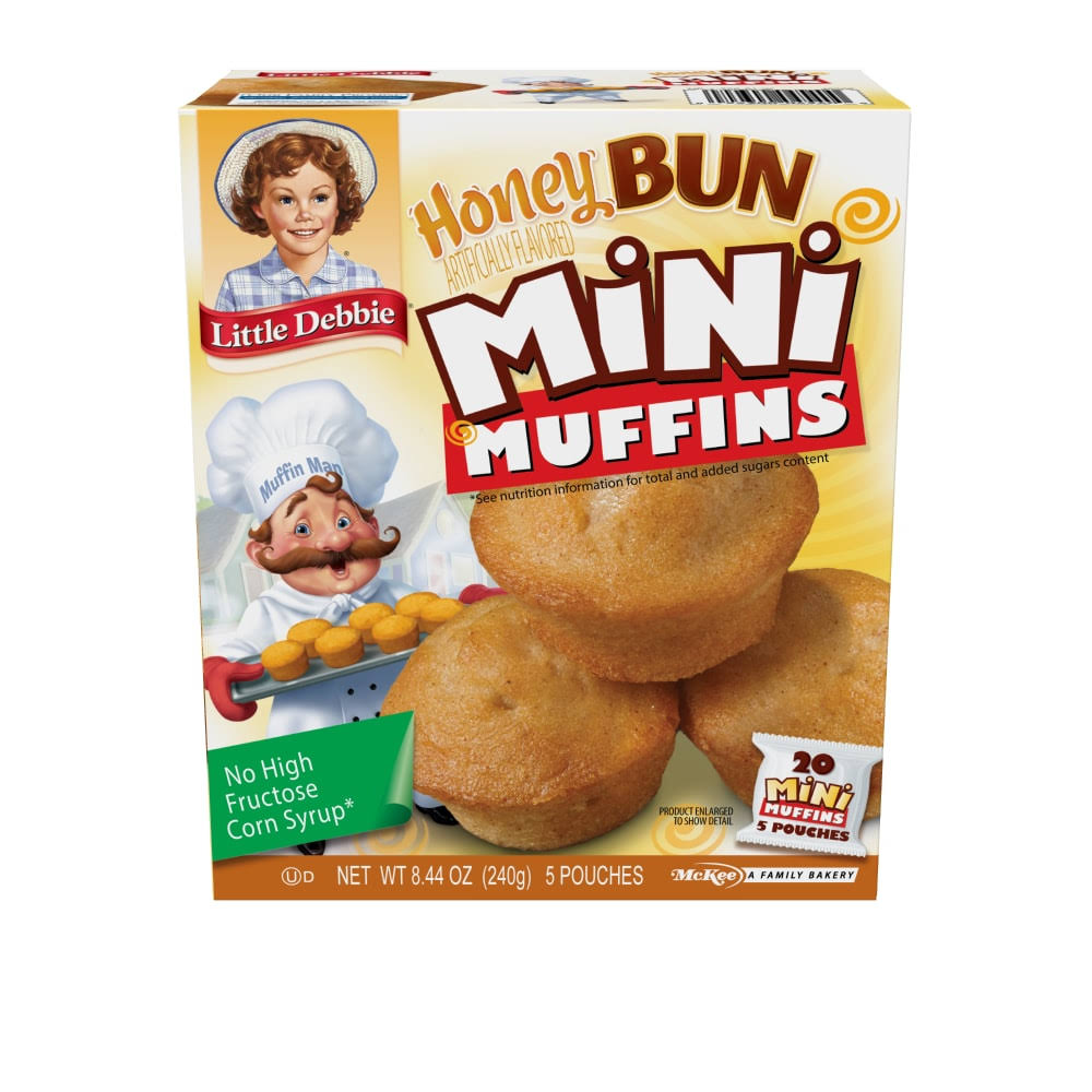 Little Debbie Muffins, Honey Bun, Mini - 5 pouches, 8.44 oz