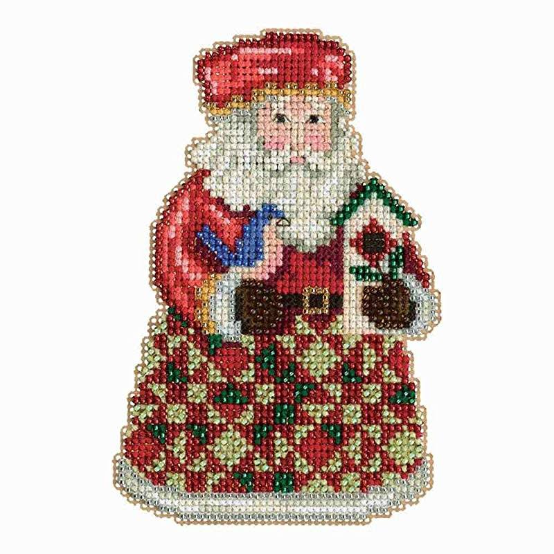 Mill Hill Christmas Santa Ornament Counted Cross Stitch Kit w/ Glass Beads Cosy Christmas JS203104 | Needlework