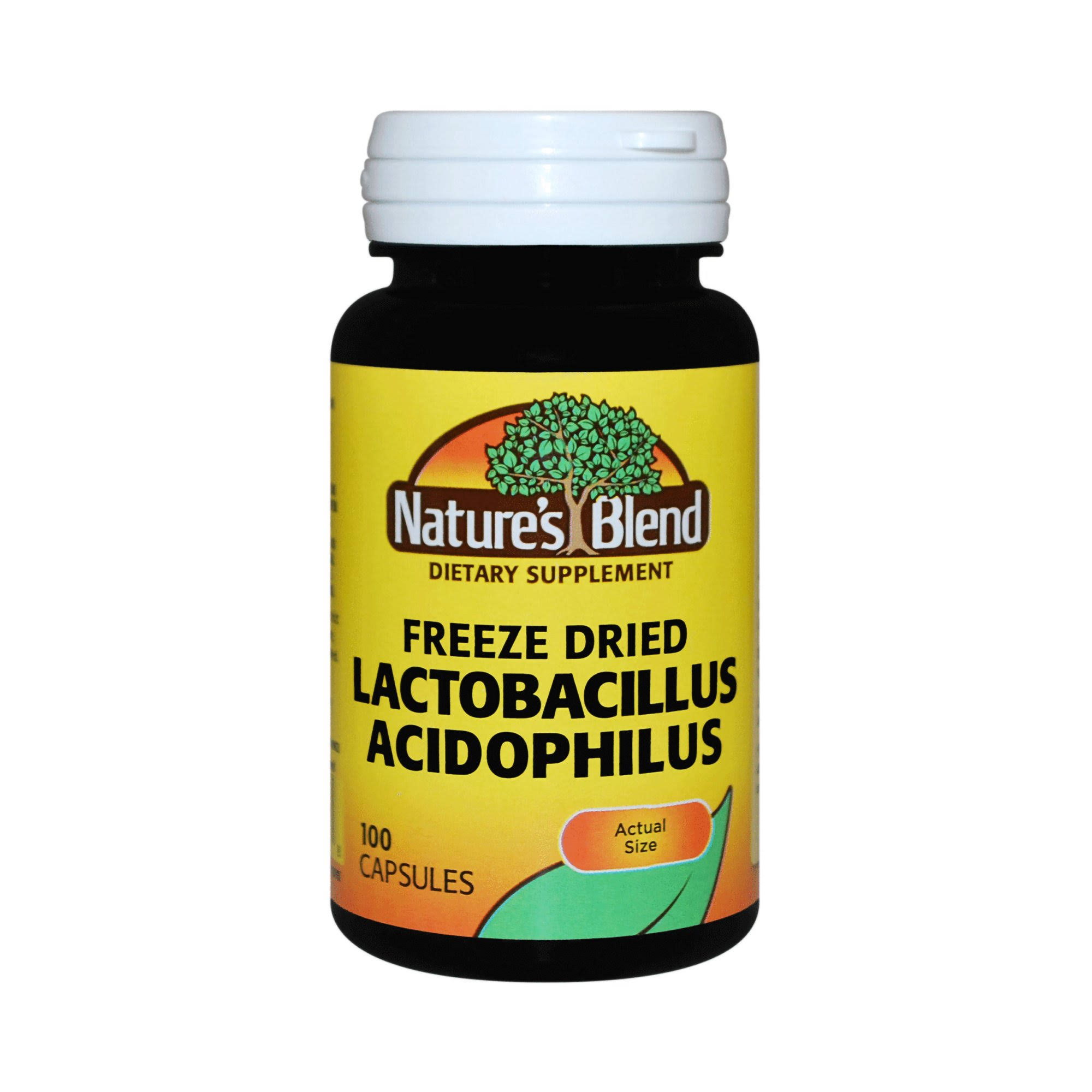 Nature's Blend Freeze Dried Lactobacillin Acidophilus Dietary Supplement - 100 Capsules