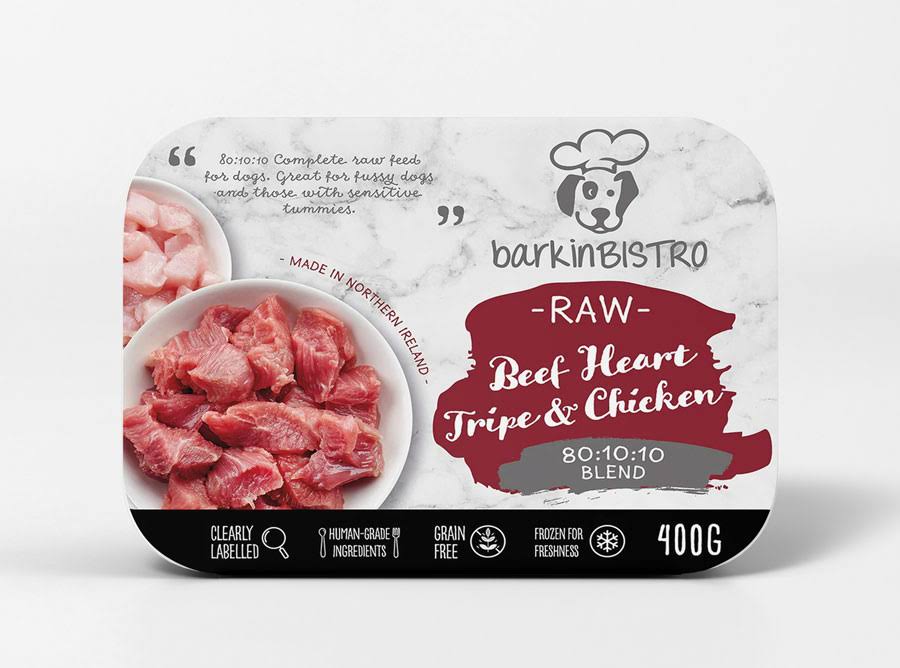 Beef Heart, Tripe and Chicken Raw Dog Food 400g
