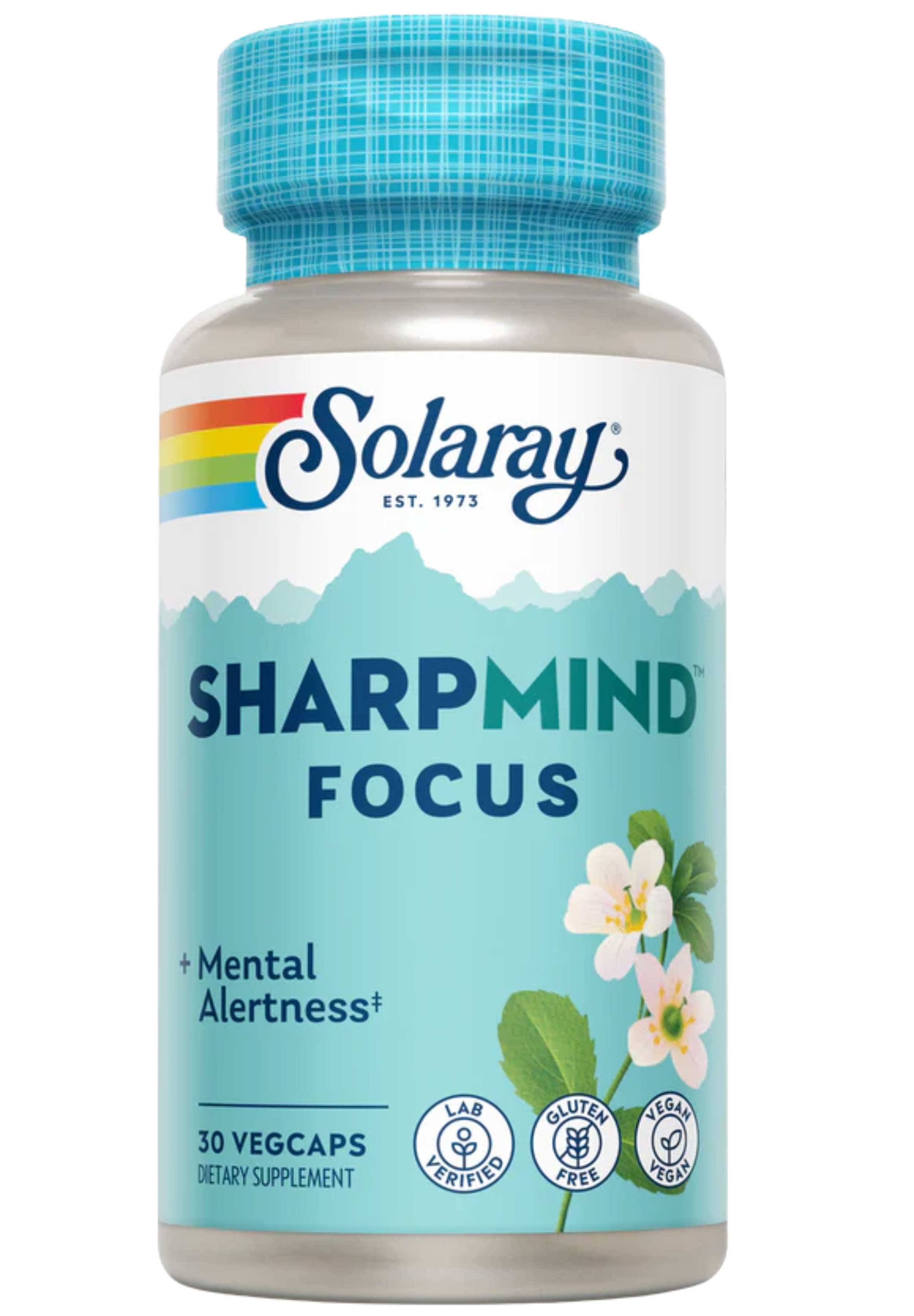 Solaray, SharpMind Focus, 30 Veg Caps Cognizin, Lion's Mane & Bacopa