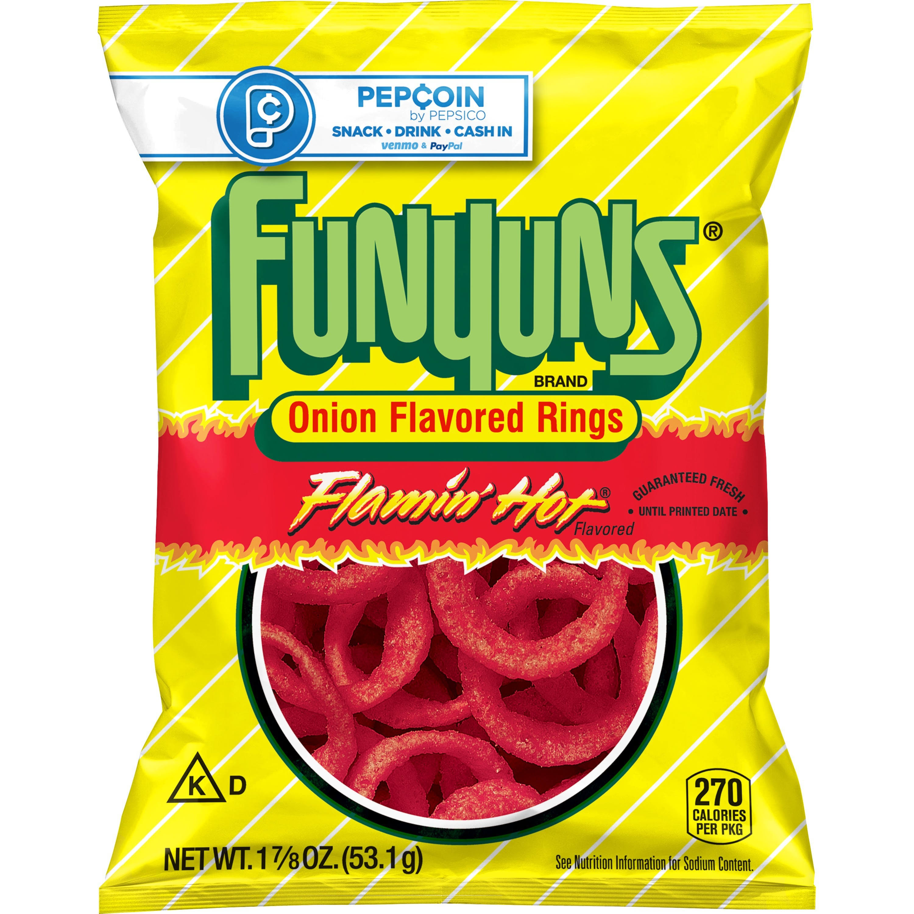 Funyuns Onion Flavored Rings, Flaming Hot - 1.125 oz