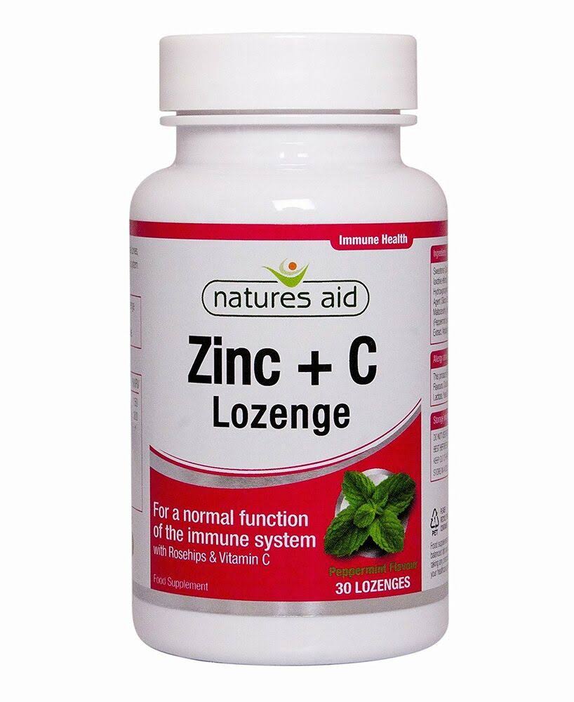 Natures Aid Zinc Lozenges - Peppermint, 30 Tablets