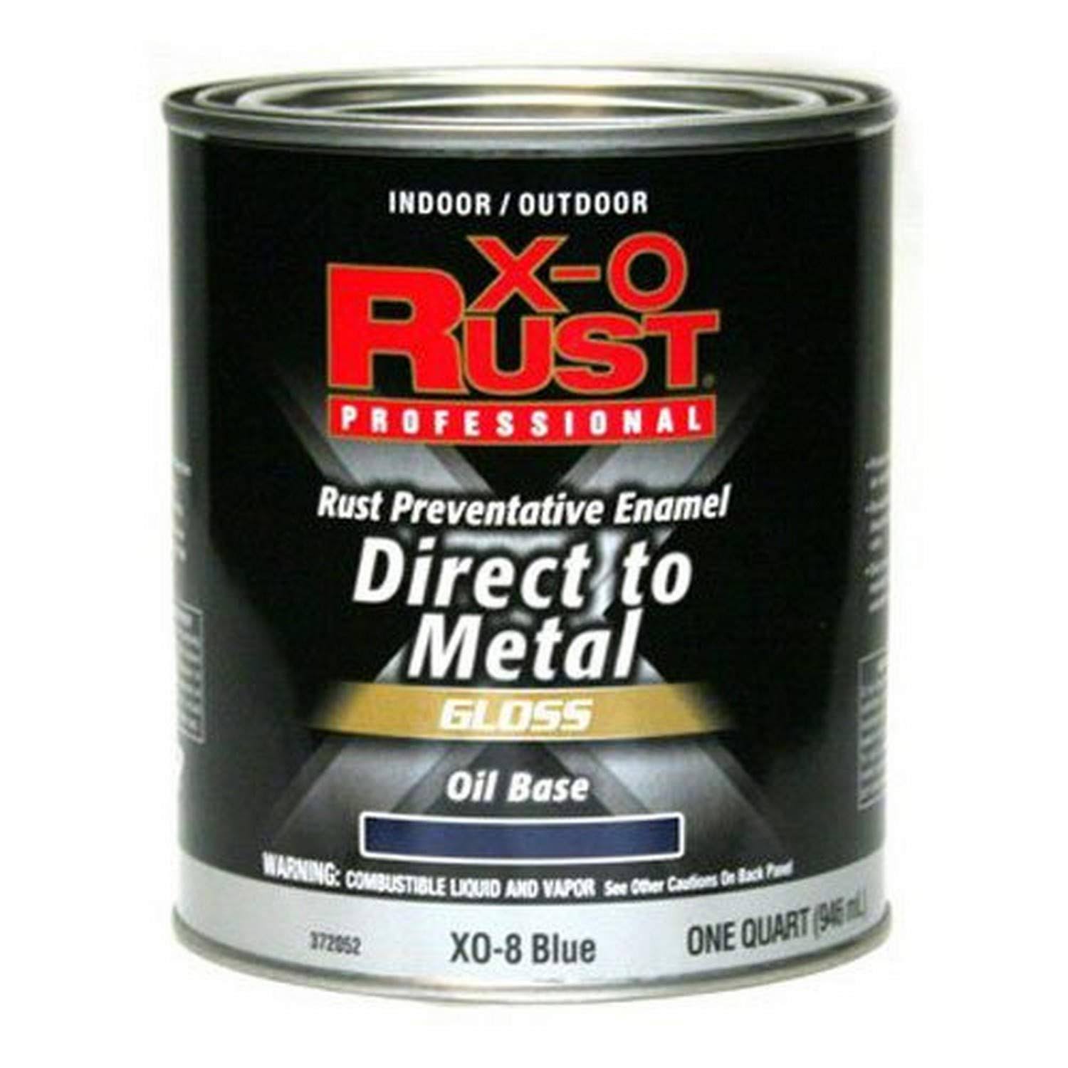 True Value Premium X-O Rust Interior Exterior Gloss Anti Rust Enamel - XO8 Blue, 1qt