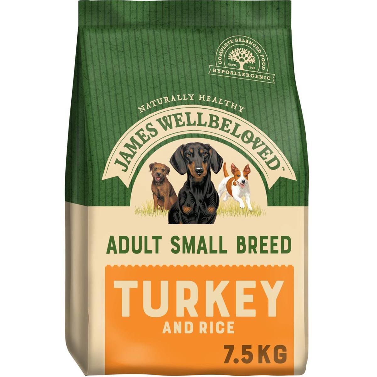 James Wellbeloved Adult Small Breed Dog Food - Turkey & Rice, 1.5 kg