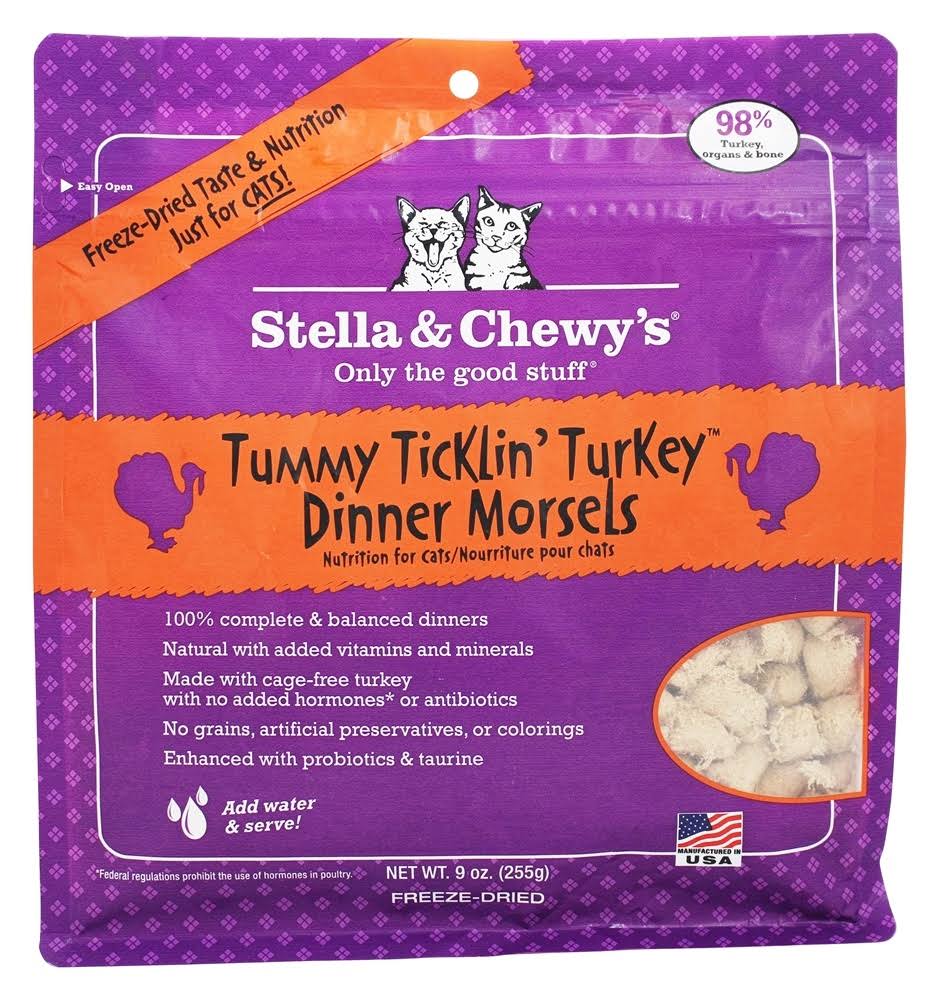 Stella and Chewy's Freeze Dried Cat Food - Tummy Ticklin Turkey Dinner Morsels, 9oz