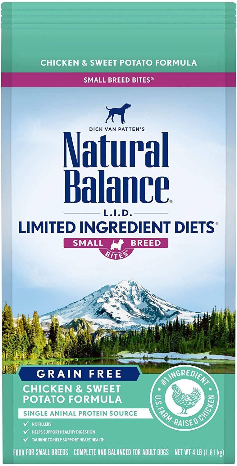 Natural Balance Limited Ingredients Diets Small Breed Bites Dog Food, Grain Free, Chicken & Sweet Potato Formula - 4 lb