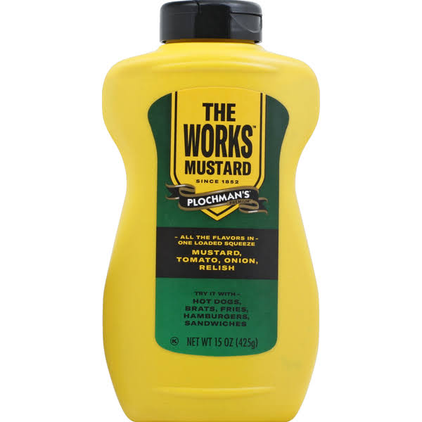 Plochmans Premium Mustard, The Works - 15 oz