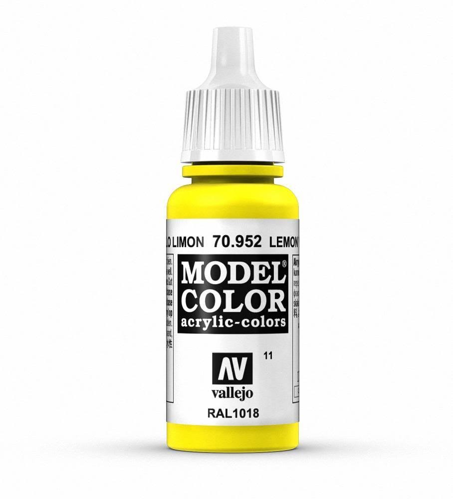 Vallejo Model Color Acrylic Paint - Lemon Yellow, 17ml
