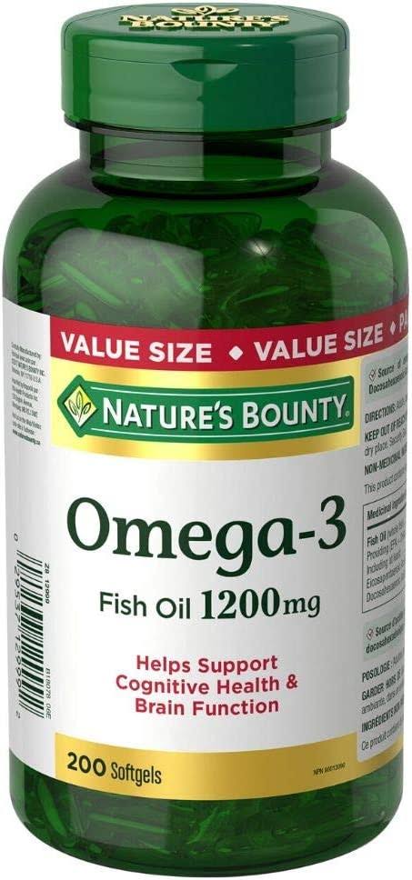 Nature's Bounty Omega-3 Fish Oil - 1200mg, 200 Softgels
