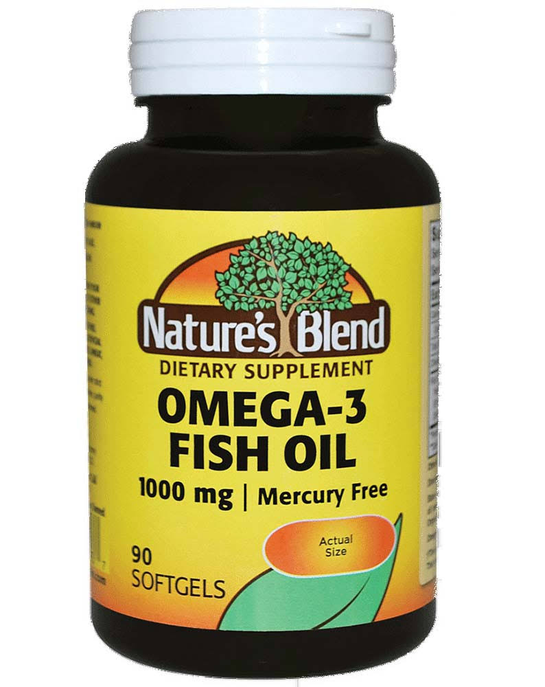 Nature's Blend Fish Oil Omega-3 Supplement - 1000mg, 90 Softgels