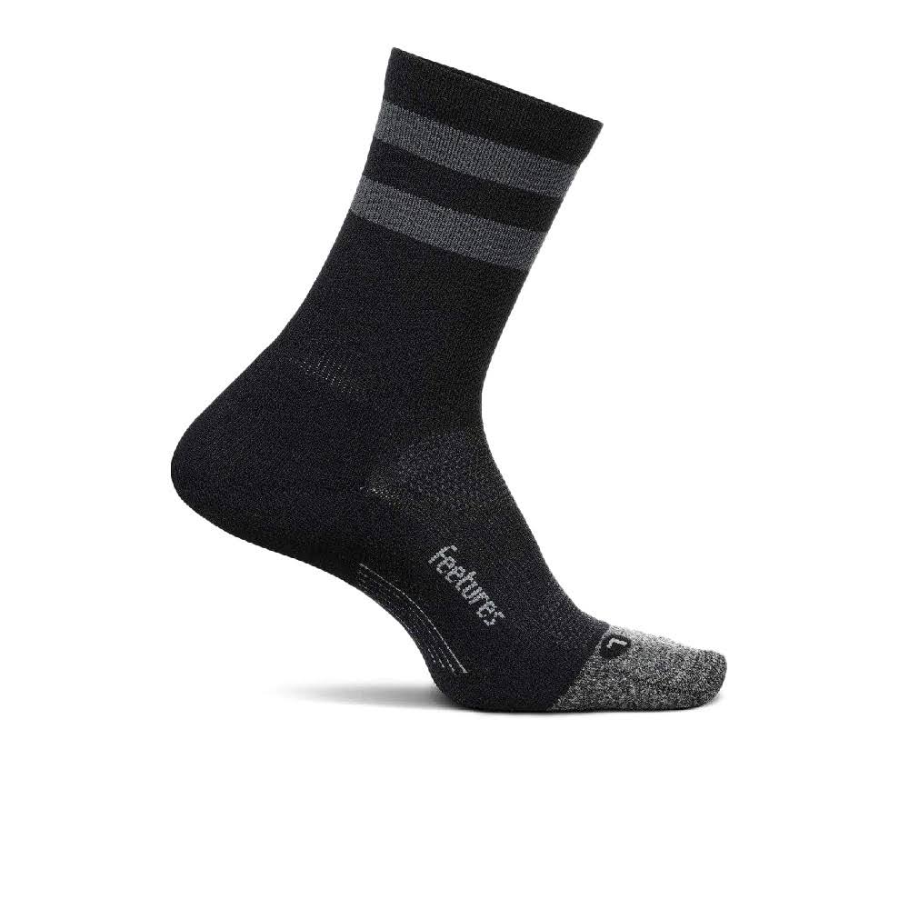 Feetures - Elite Light Cushion Mini Crew Socks - Black - UK x Large