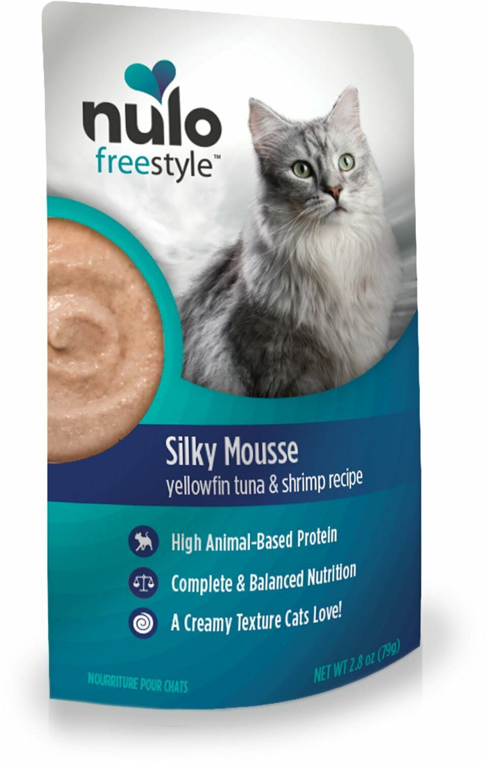 Nulo Freestyle Cat Silky Mousse, Yellowfin Tuna & Shrimp, 2.8-oz Pouch