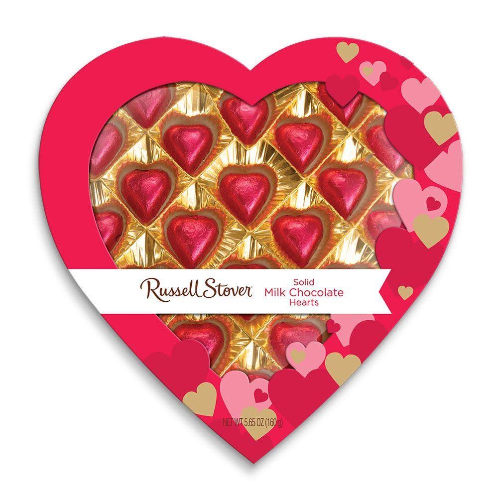 Russell Stover Solid Milk Chocolate, Hearts - 5.65 oz