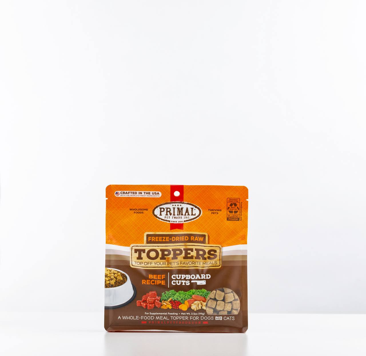 Primal Cupboard Cuts Freeze-Dried Raw Beef Pet Food Topper 3.5 oz