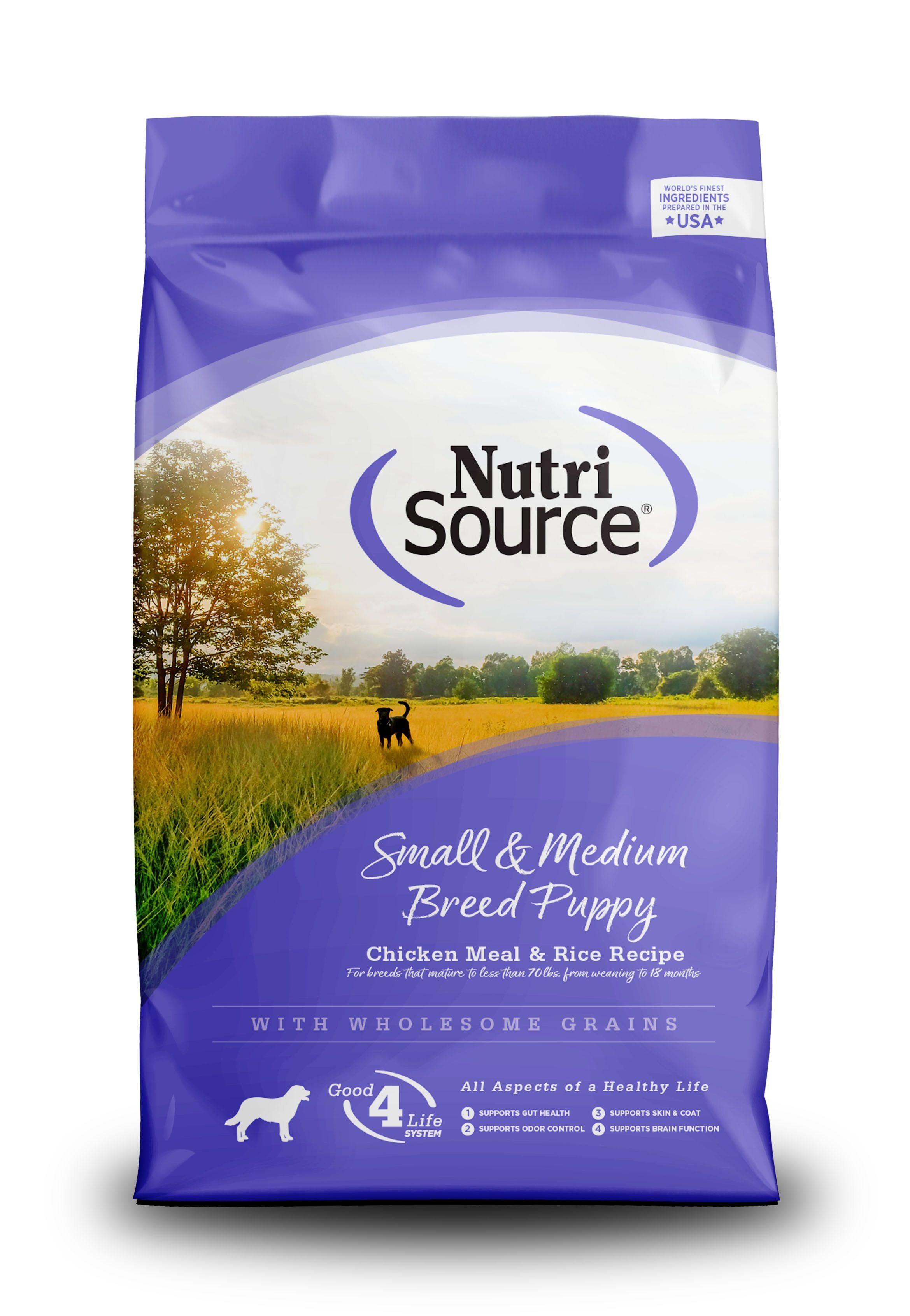 NutriSource Small and Medium Breed Puppy Chicken and Rice Dry Dog Food, 15-lb