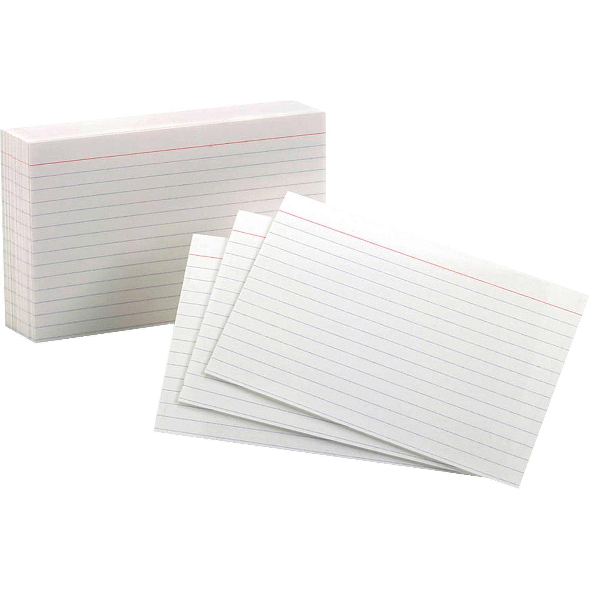 Oxford Ruled Index Cards - White, 4" x 6", 100pk