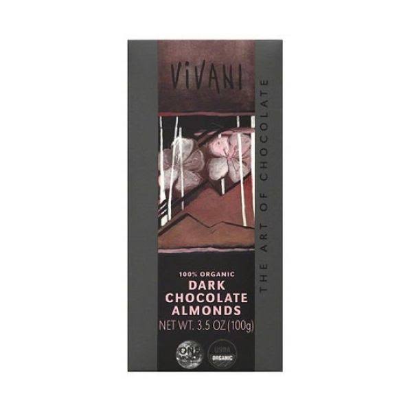 Vivani Dark Almonds Chocolate - 100g x 10