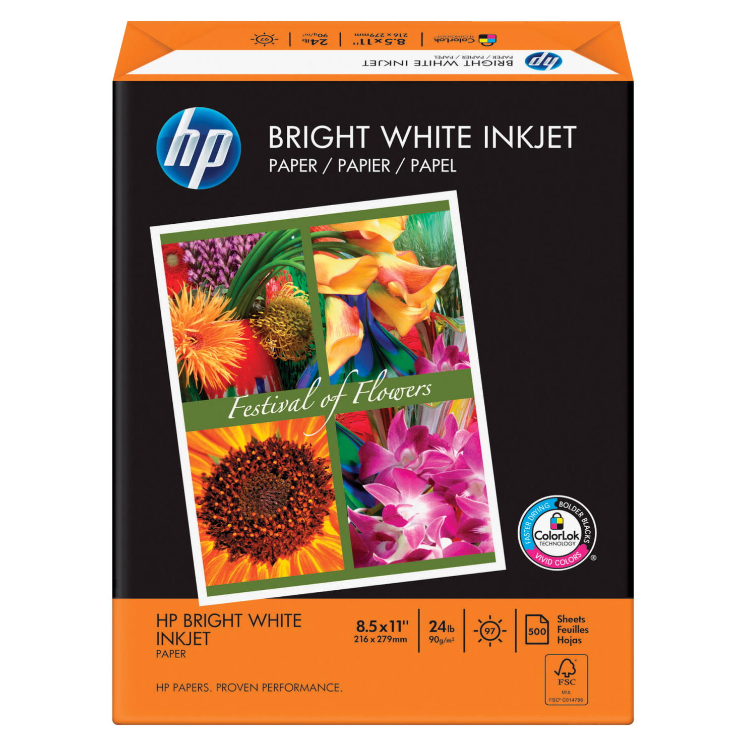 HP 203000 Inkjet Paper - Bright White, 500 Sheets