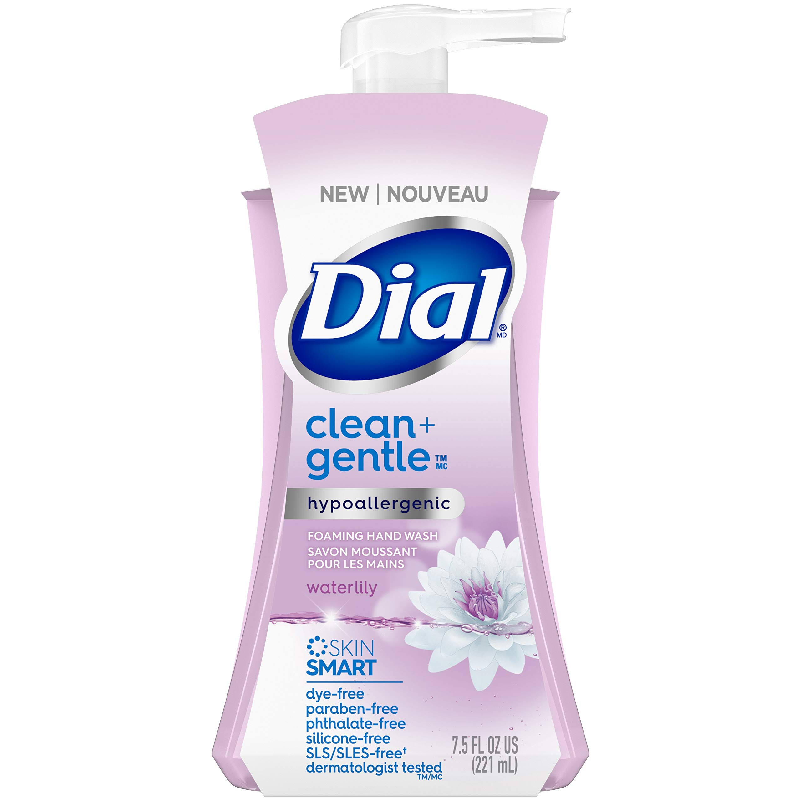 Dial Clean & Gentle Foaming Hand Wash, Waterlily, 221mL